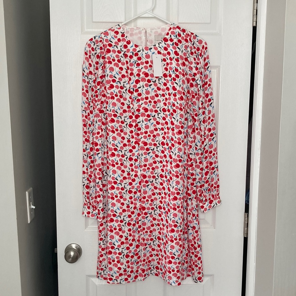 Loft long sleeve dress with cherries.